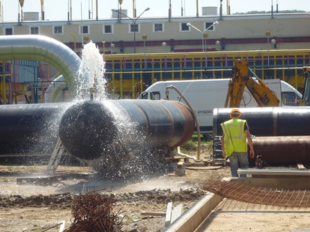Hydraulická tlaková skúška potrubia